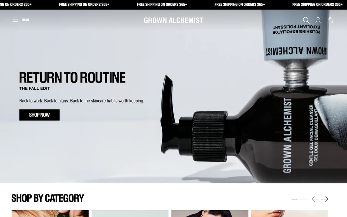 Grown Alchemist storefront